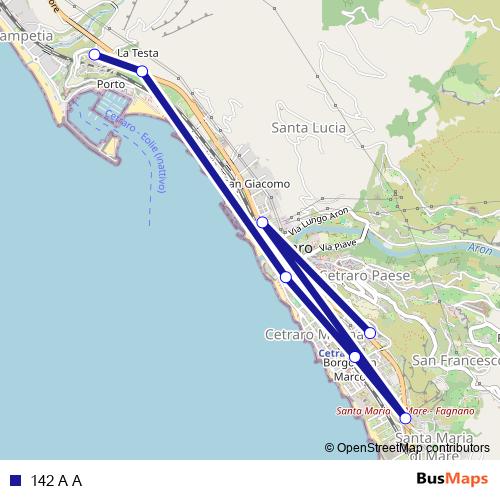 142 A A bus Line Map