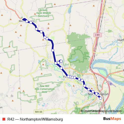 R42 bus Line Map