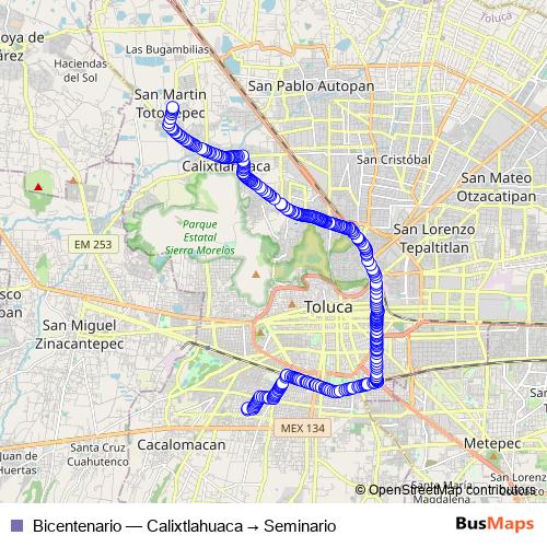 Bicentenario bus Line Map