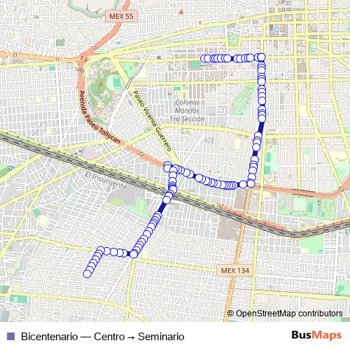 Bicentenario bus Line Map