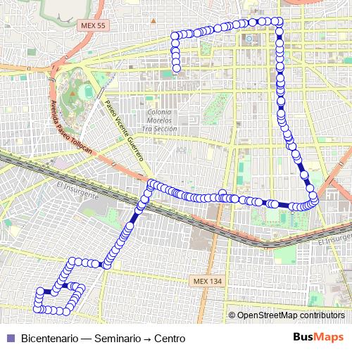 Bicentenario bus Line Map