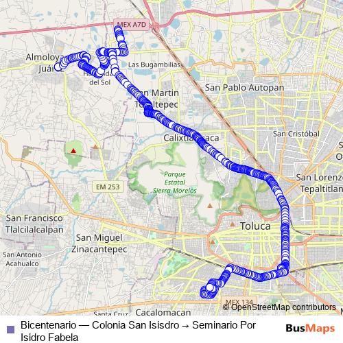 Bicentenario bus Line Map