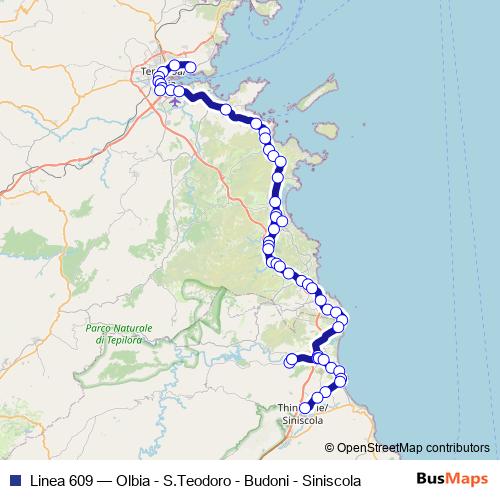 Linea 609 bus Line Map
