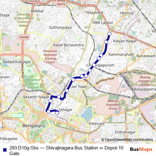 293 D10g-Sbs bus Line Map