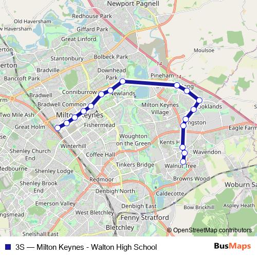 3S bus Line Map
