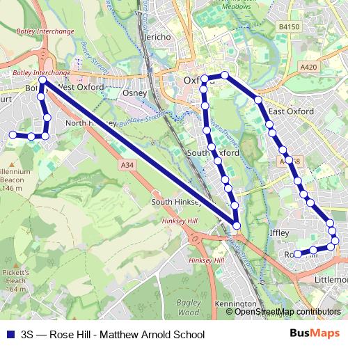 3S bus Line Map