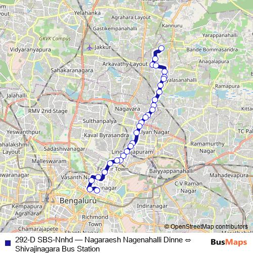 292-D SBS-Nnhd bus Line Map