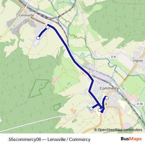 55scommercy08 bus Line Map