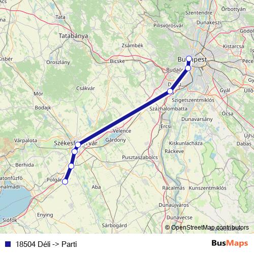 18504 Déli -> Parti rail Line Map
