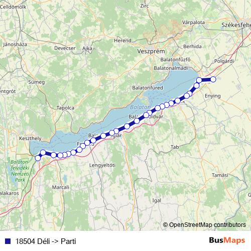 18504 Déli -> Parti rail Line Map