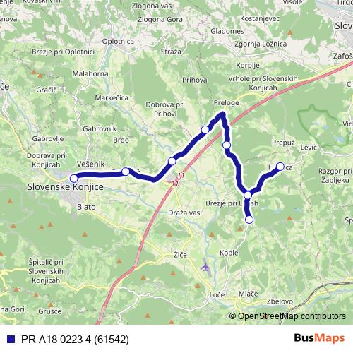 PR A18 0223 4 (61542) bus Line Map