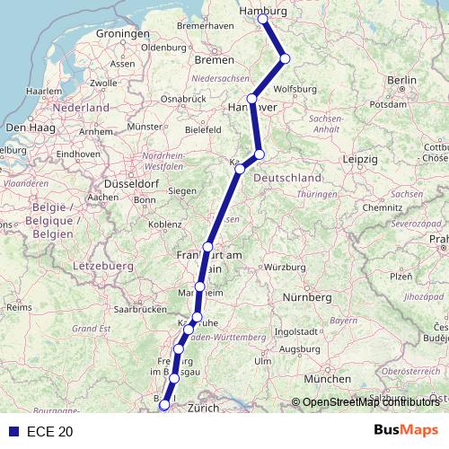 ECE 20 rail Line Map