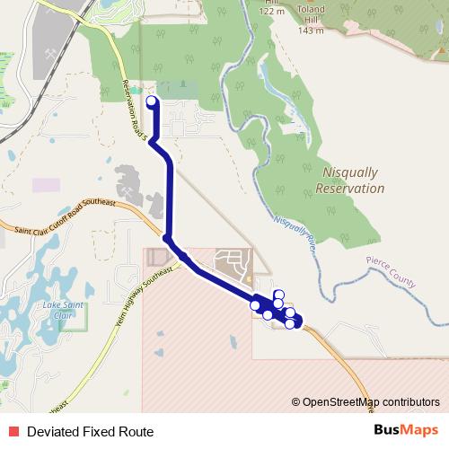 Deviated Fixed Route bus Line Map
