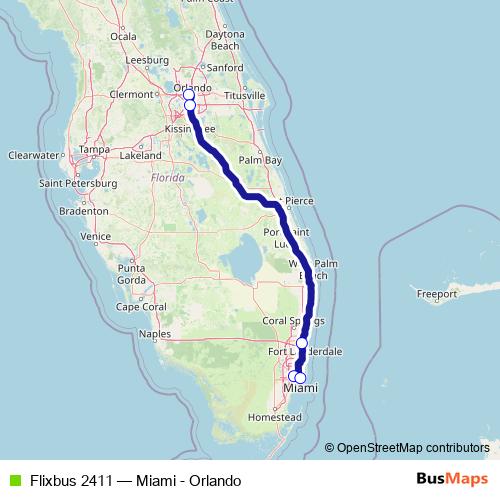 Flixbus 2411 bus Line Map