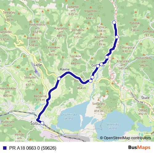 PR A18 0663 0 (59626) bus Line Map