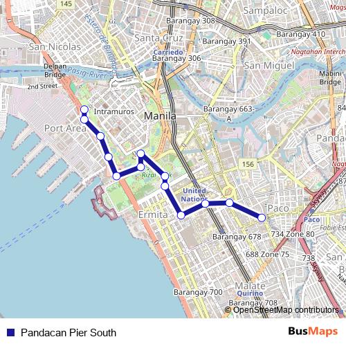 Pandacan Pier South bus Line Map
