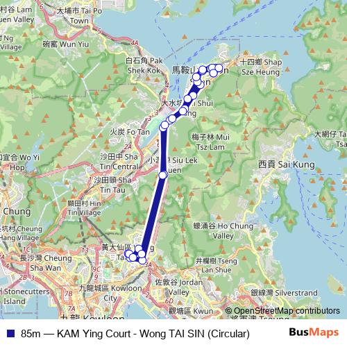 85m bus Line Map