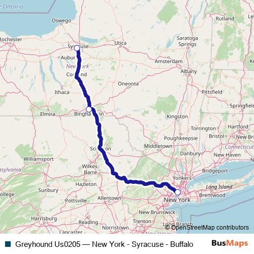 Greyhound Us0205 bus Line Map
