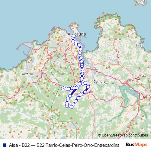 Alsa - B22 bus Line Map
