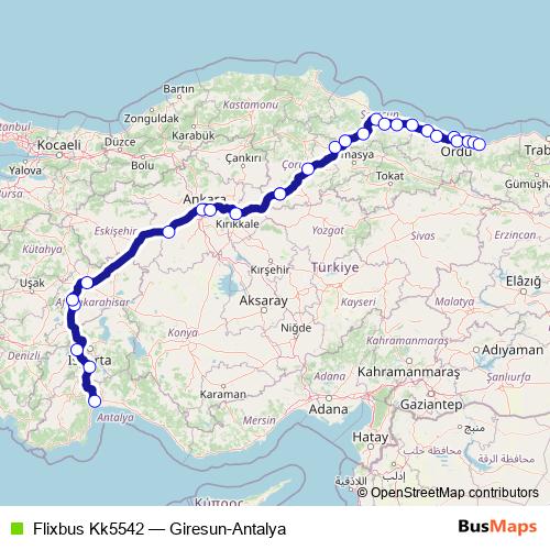 Flixbus Kk5542 bus Line Map