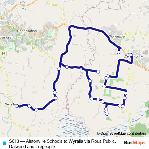 S613 bus Line Map