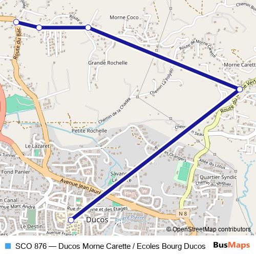 SCO 876 bus Line Map