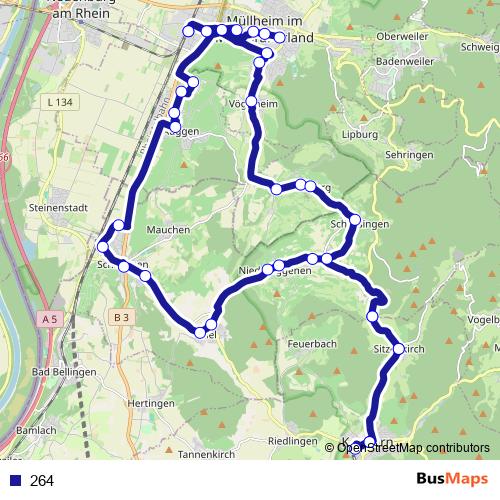 264 bus Line Map