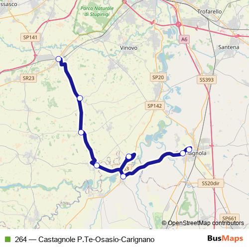 264 bus Line Map