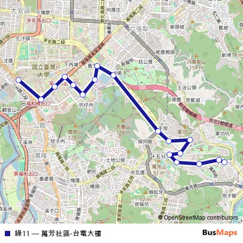 綠11 bus Line Map