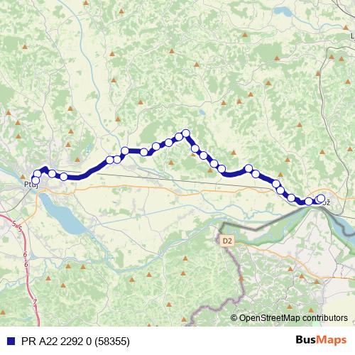 PR A22 2292 0 (58355) bus Line Map