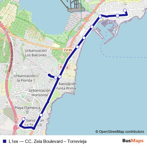 L1ex bus Line Map