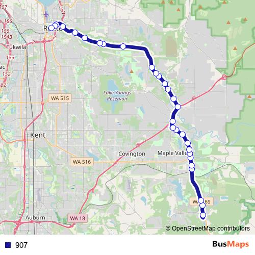 907 bus Line Map