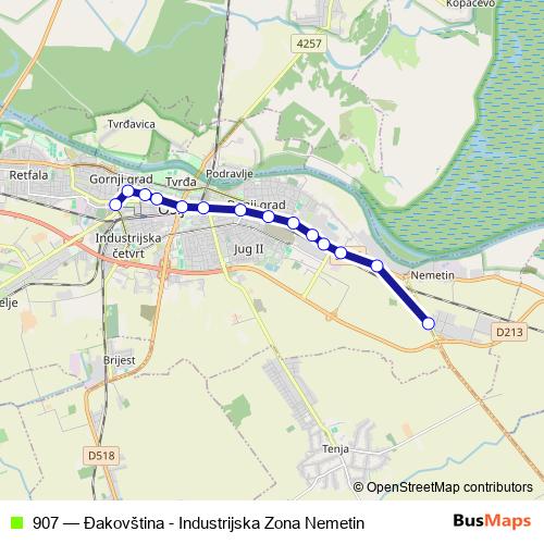 907 bus Line Map