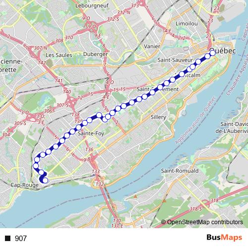 907 bus Line Map