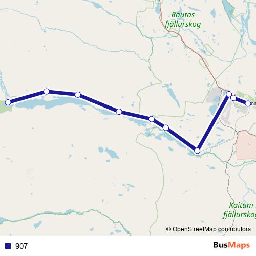 907 bus Line Map
