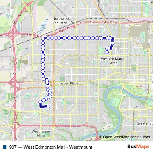 907 bus Line Map