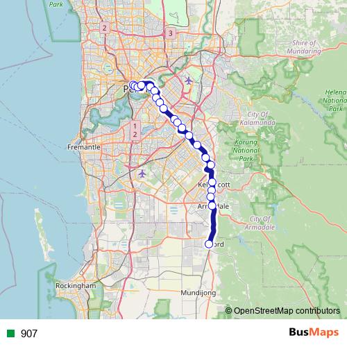 907 bus Line Map