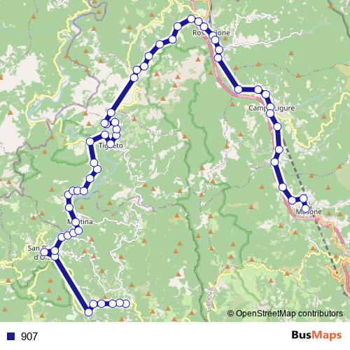 907 bus Line Map