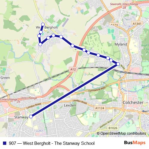 907 bus Line Map