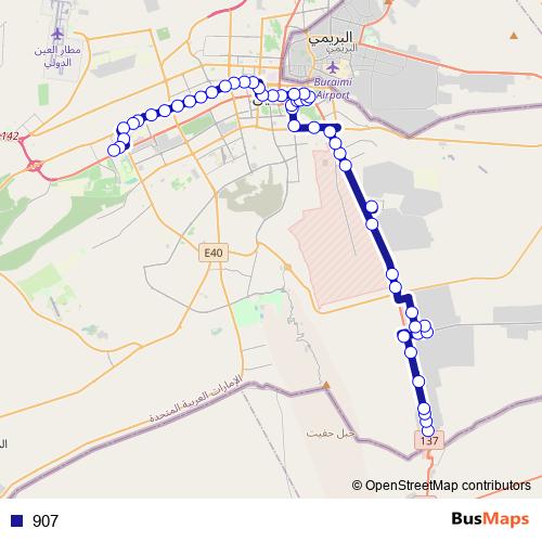 907 bus Line Map