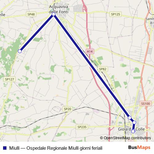 Miulli bus Line Map