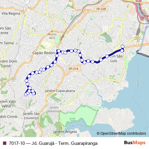 7017-10 bus Line Map