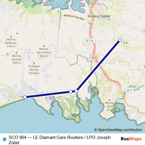 SCO 904 bus Line Map