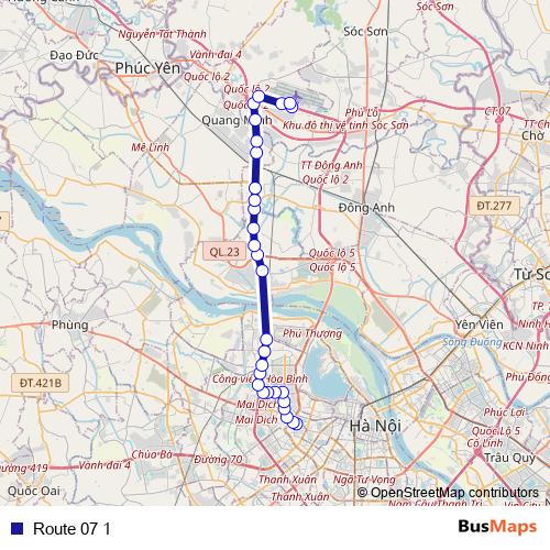 Route 07 1 bus Line Map