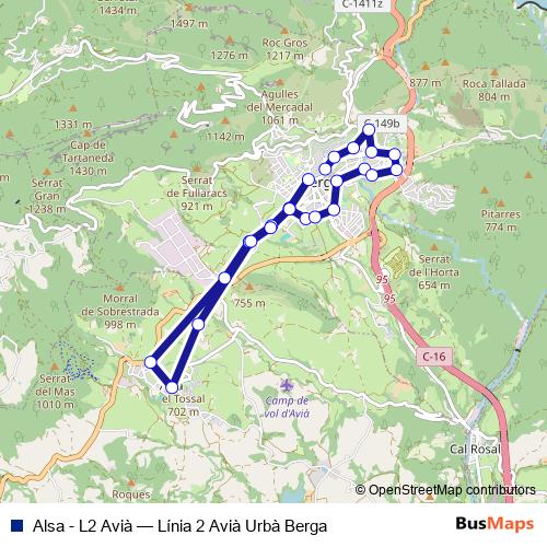 Alsa - L2 Avià bus Line Map