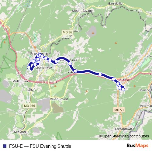 FSU-E bus Line Map