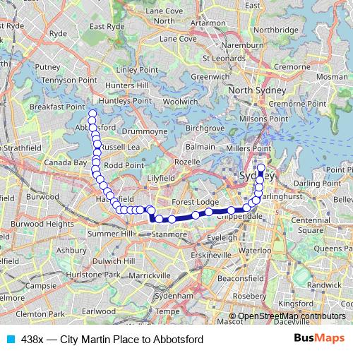 438x bus Line Map