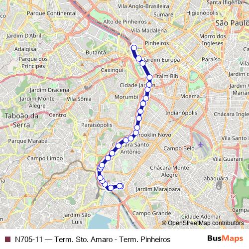 N705-11 bus Line Map