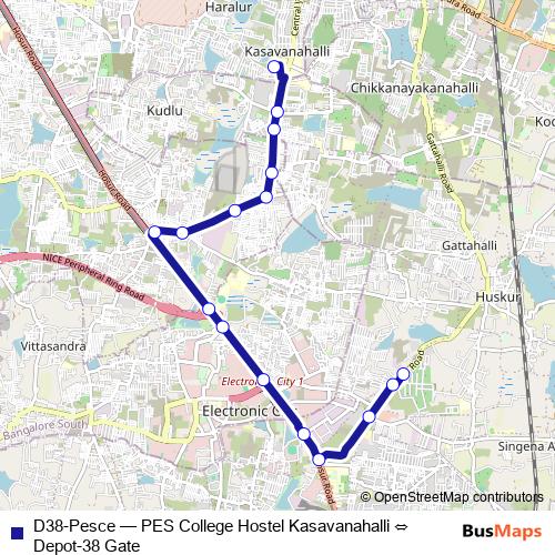 D38-Pesce bus Line Map