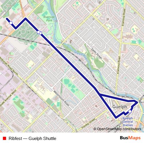 Ribfest bus Line Map